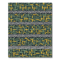 Woven Olive and Gold Linear Grid Rug