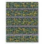 Woven Olive and Gold Linear Grid Rug