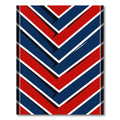 Modern Navy and Red Chevron Stripe Rug