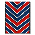 Modern Navy and Red Chevron Stripe Rug