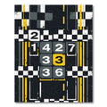Modern Industrial Yellow Black Checkerboard Grid Rug
