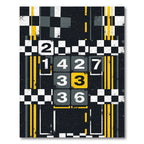 Modern Industrial Yellow Black Checkerboard Grid Rug