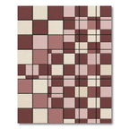 Geometric Burgundy Cream Blush Blocks Rug
