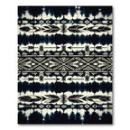 Indigo Tie Dye Tribal Arrow Feather Rug