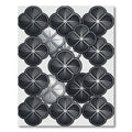 Monochromatic Gray Floral Lattice Accent Rug