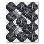 Monochromatic Gray Floral Lattice Accent Rug