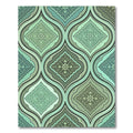 Sage Damask Ogee Medallion Teal Area Rug