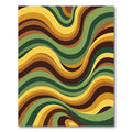 Retro Earth Tone Wavy Abstract Art Rug