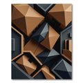 Geometric Copper and Charcoal Angular Art Rug