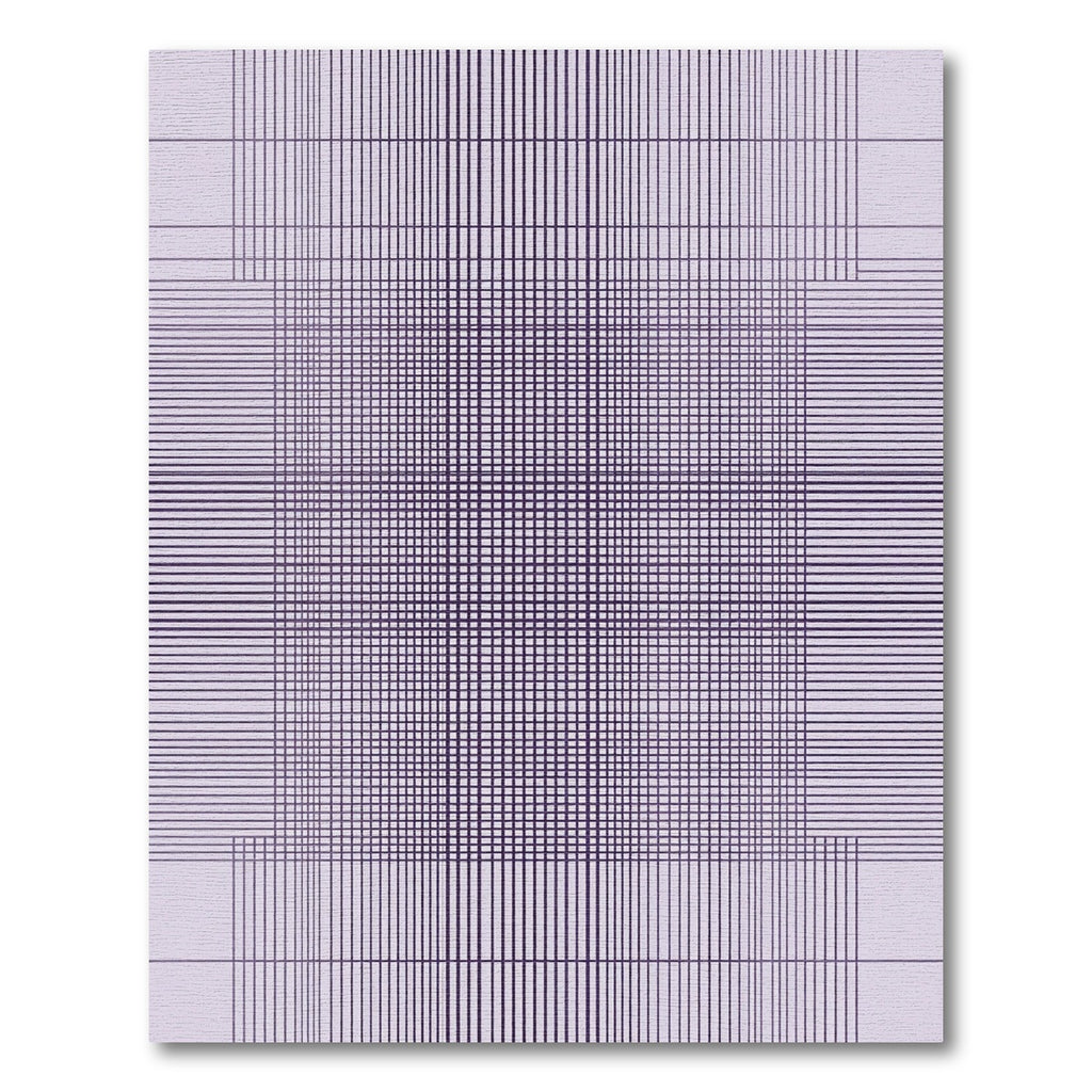 Modern Purple Geometric Grid Rug