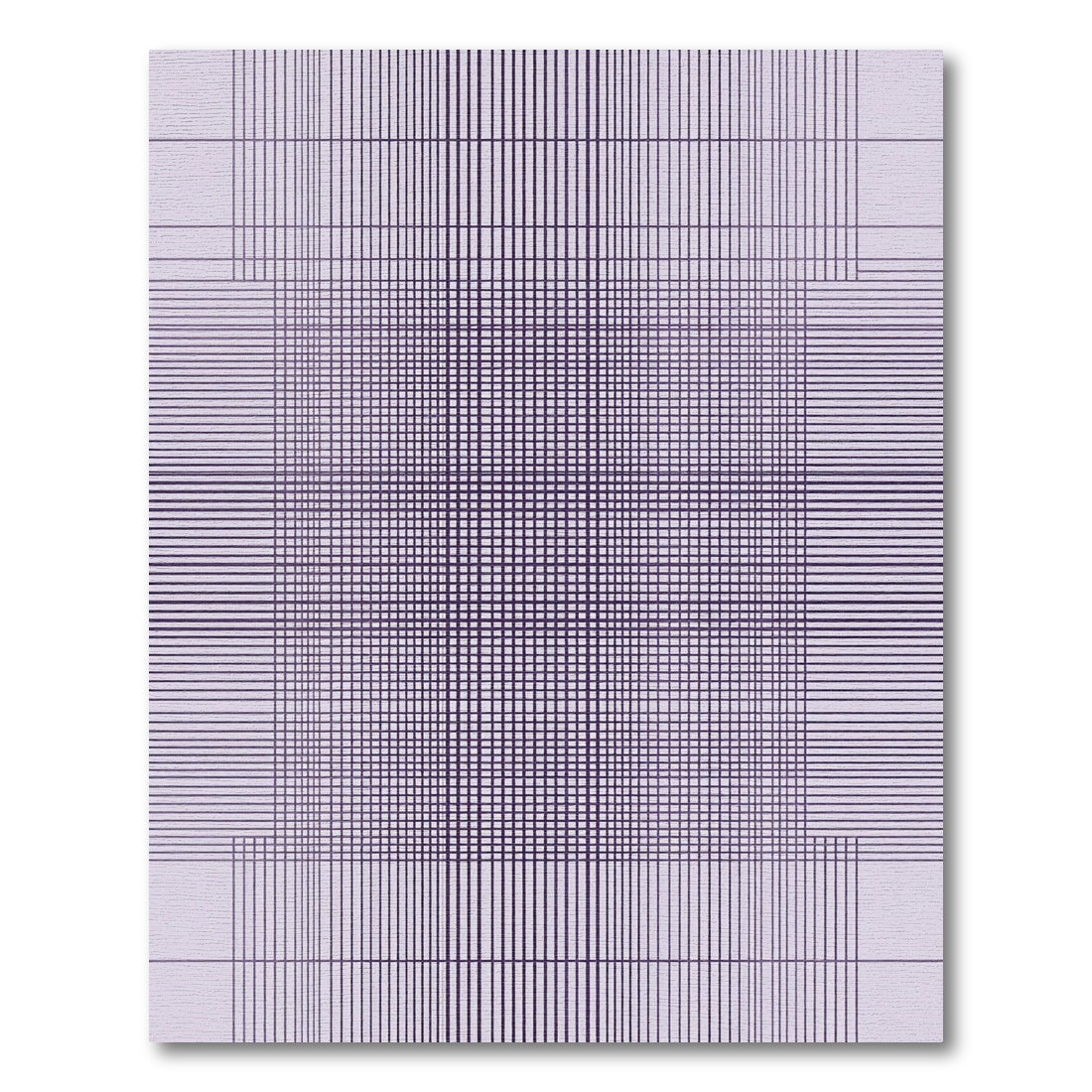 Modern Purple Geometric Grid Rug