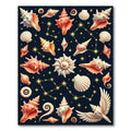 Celestial Shell Constellation Navy Area Rug