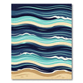 Abstract Nautical Blue Wave Shoreline Rug