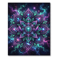 Luminous Galactic Alien Flower Mandala Rug