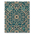 Teal Gold Intricate Mandala Rug