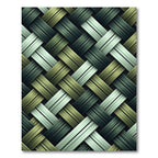 Textured Forest Green Woven Weave Rug