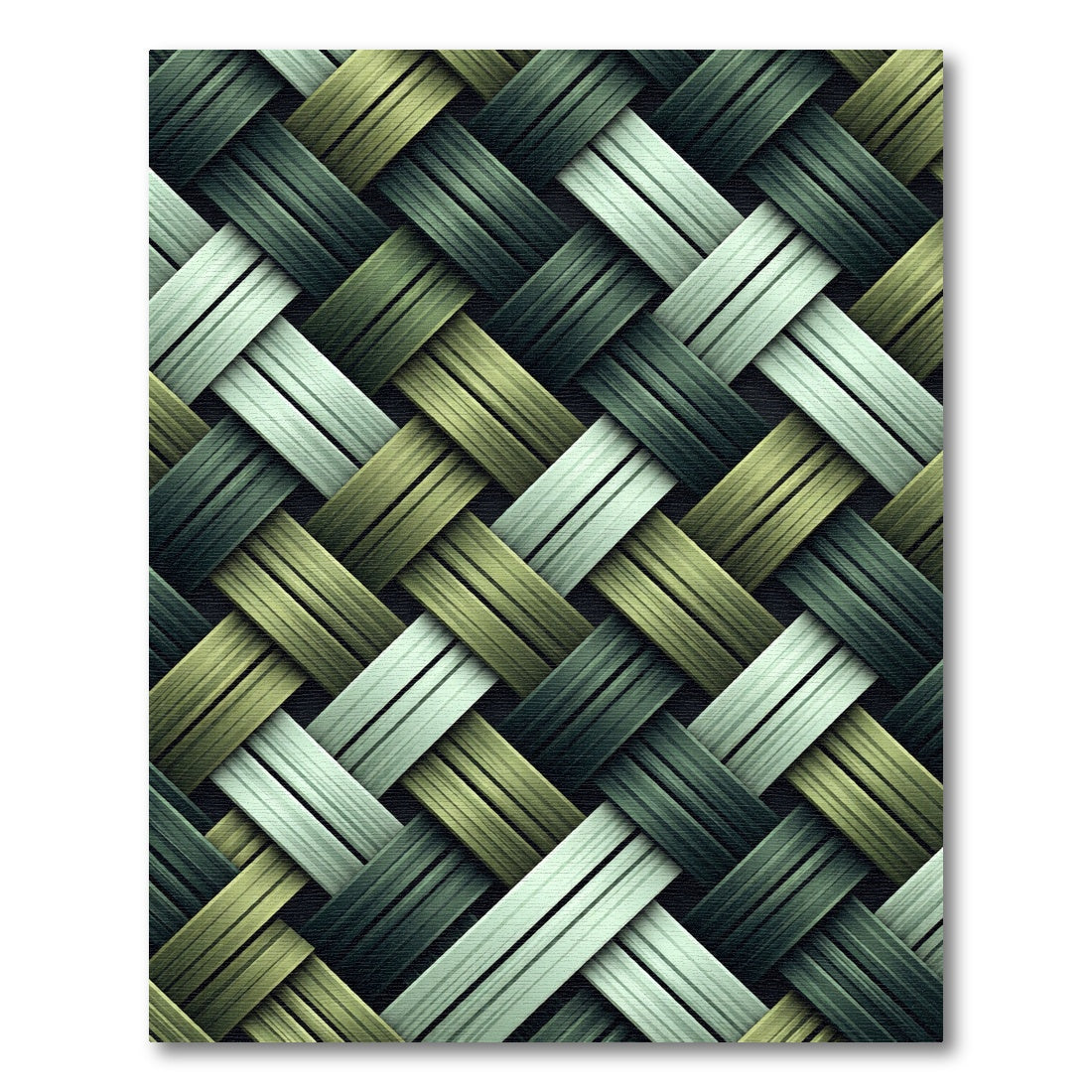 Textured Forest Green Woven Weave Rug