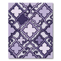 Elegant Purple Ornate Quatrefoil Damask Rug