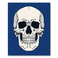 Bold White Skull Deep Blue Accent Rug