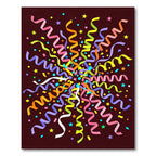 Bright Confetti Streamer Celebration Rug