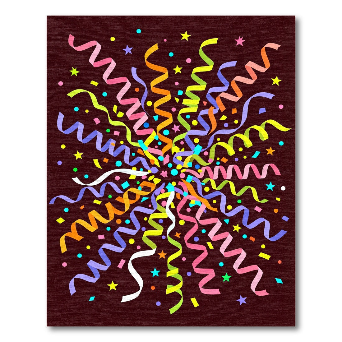 Bright Confetti Streamer Celebration Rug