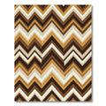 Mid-Century Brown Ochre Zigzag Chevron Rug