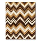 Mid-Century Brown Ochre Zigzag Chevron Rug