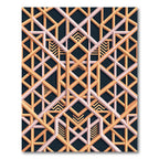 Art Deco Geometric Gold Charcoal Lattice Rug