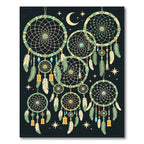 Celestial Sage Green Dreamcatcher Illustration Rug