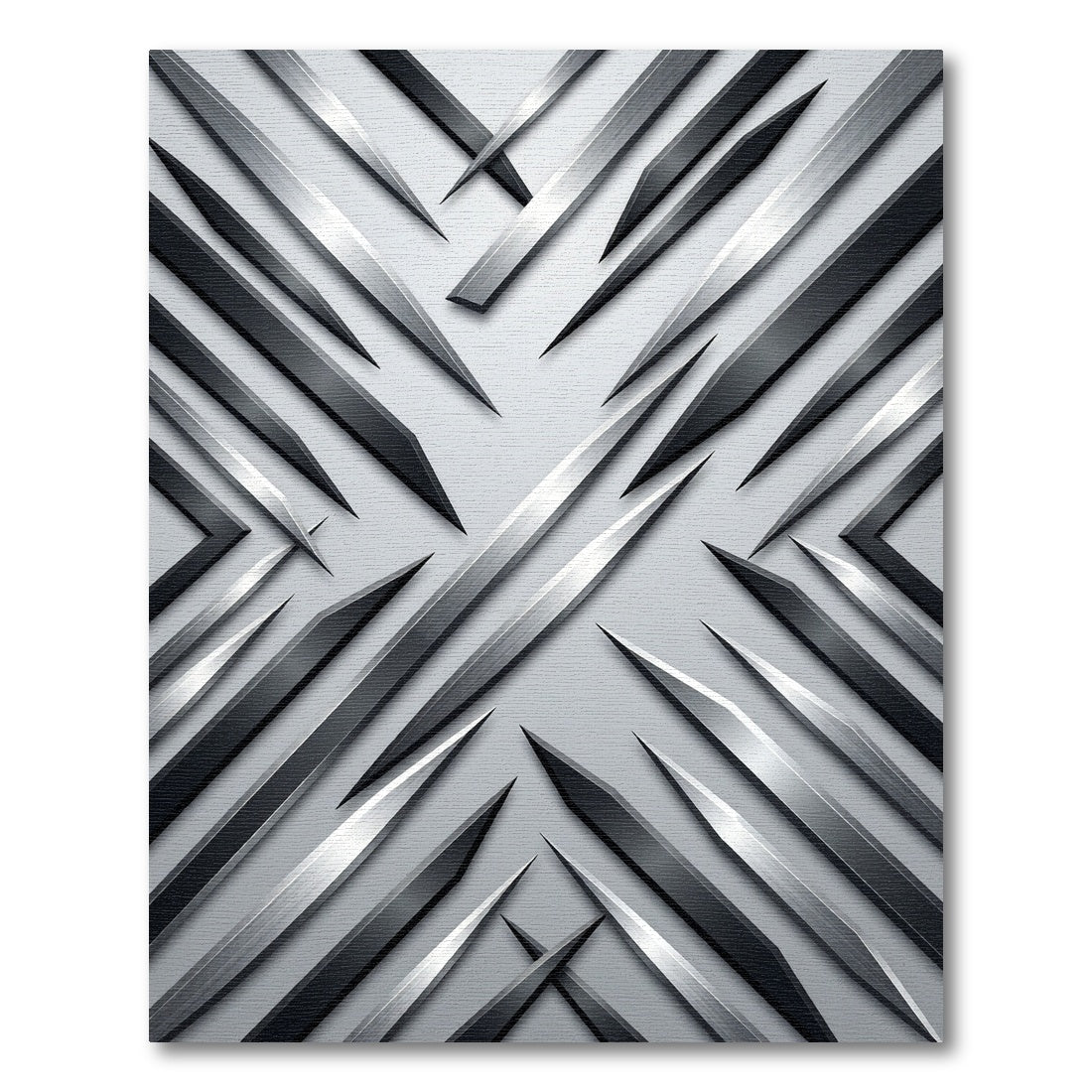 Monochrome Geometric Metallic Slant Abstract Rug