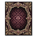 Gilded Damask Ornate Royal Frame Rug
