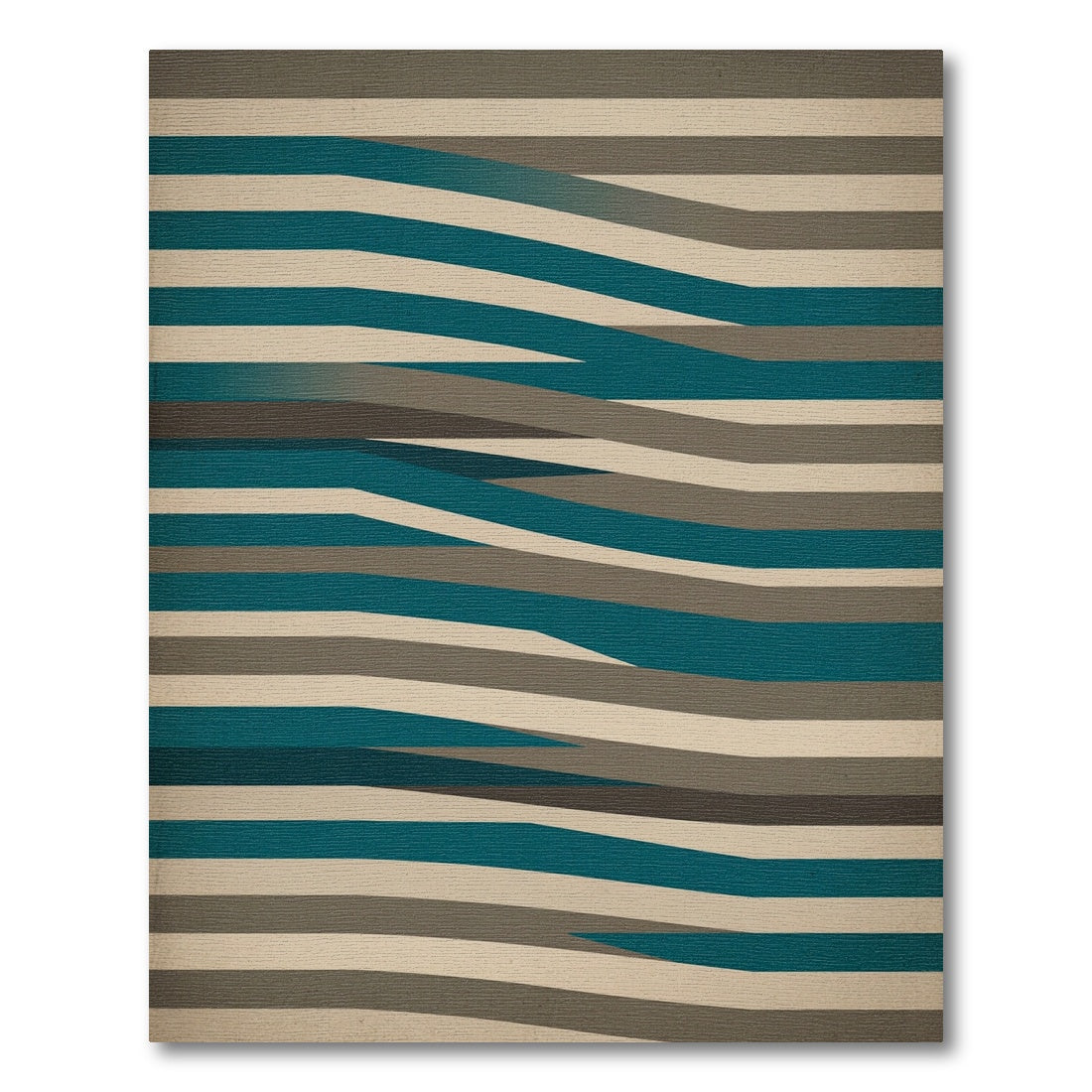 Aqua Gray Modern Woven Stripes Rug