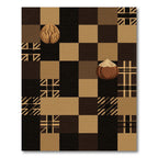 Earthy Brown Geometric Nut Checkered Rug