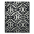 Monochromatic Gray Wavy Abstract Curvilinear Rug