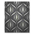 Monochromatic Gray Wavy Abstract Curvilinear Rug