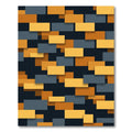 Modern Geometric Ochre and Charcoal Block Rug