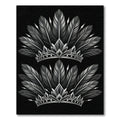 Monochromatic Silver Feather Royal Crown Rug