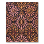 Pink Orange Sunburst Medallion Rug