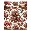 Romantic Crimson Rose Landscape Garden Rug