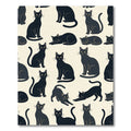 Whimsical Scattered Black Cat Illustration Rug
