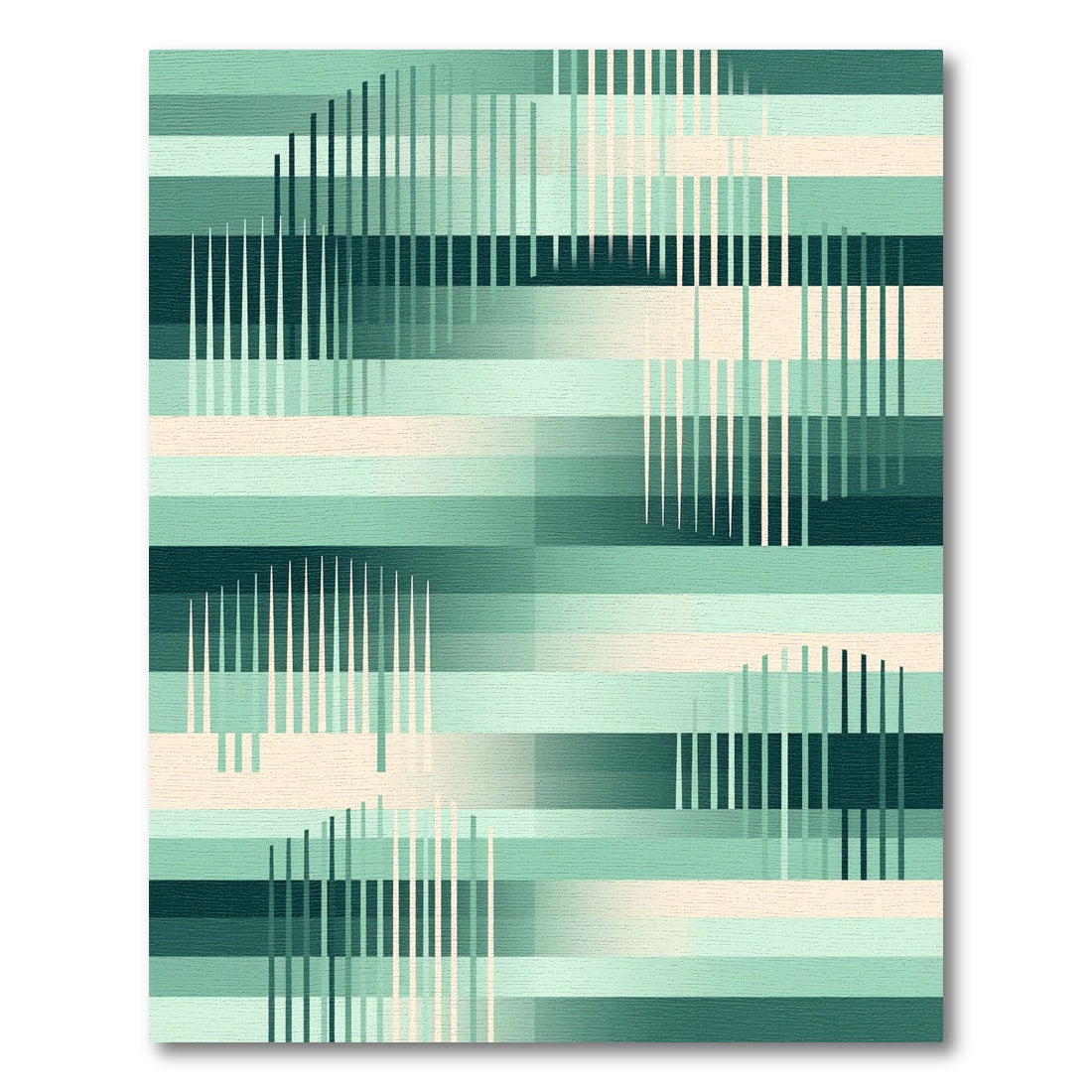 Emerald Green Gradient Vertical Stripe Rug