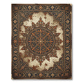Ornate Indigo Floral Medallion Rug