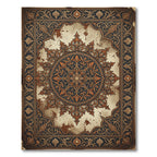 Ornate Indigo Floral Medallion Rug