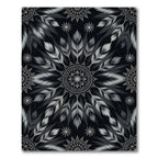 Monochromatic Feather Mandala Starburst Rug