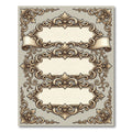 Vintage Beige Acanthus Scrollwork Frame Rug