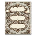Vintage Beige Acanthus Scrollwork Frame Rug
