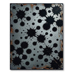 Grungy Black Splatter Metallic Surface Rug