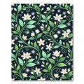 Delicate White Floral Vine Swirls Rug