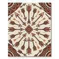 Earthy Terracotta Arrow Geometric Medallion Rug