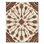 Earthy Terracotta Arrow Geometric Medallion Rug